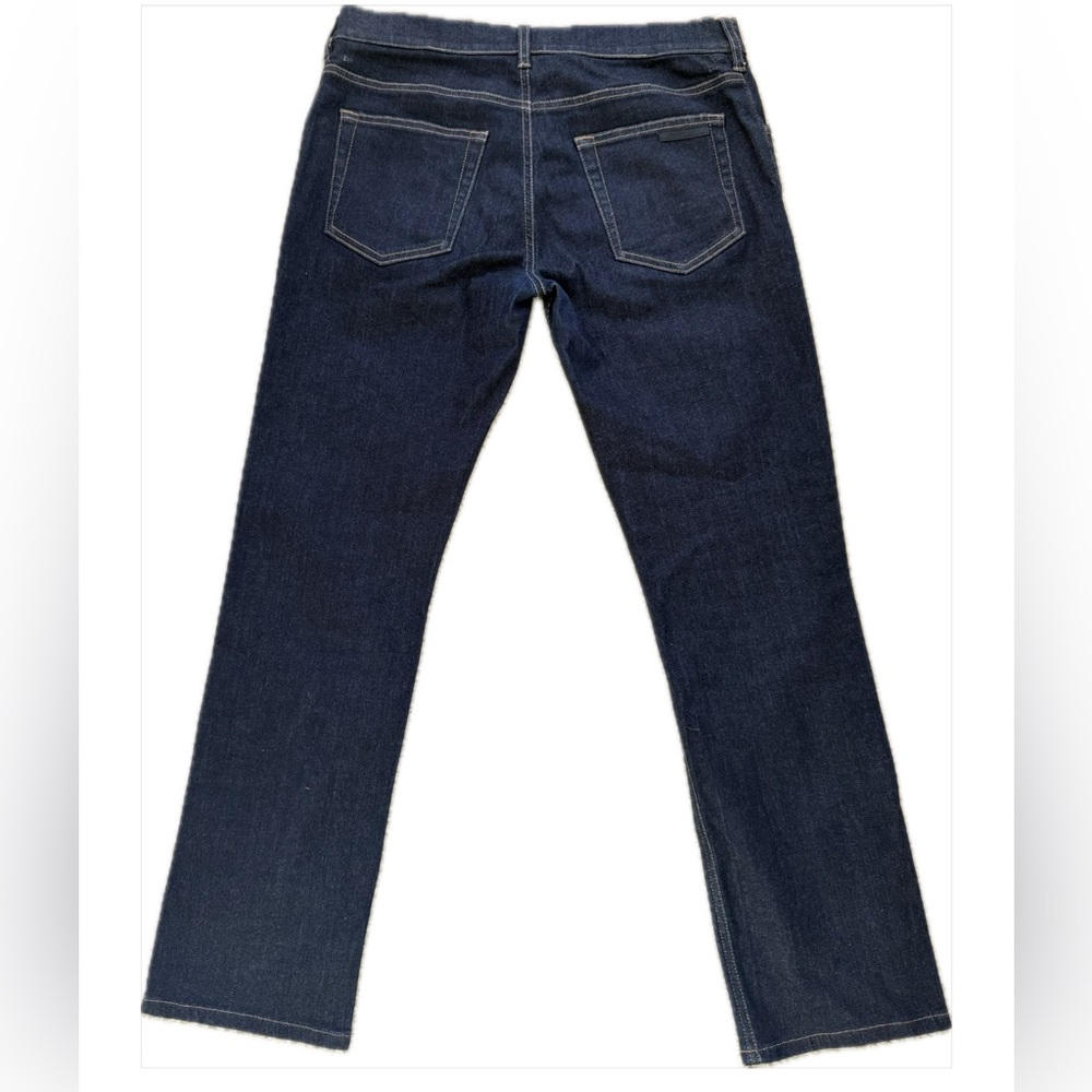 PRADA Dark Wash Mid High Rise Straight Leg Jeans Women Luxury Designer Denim 33 - Picture 5 of 17